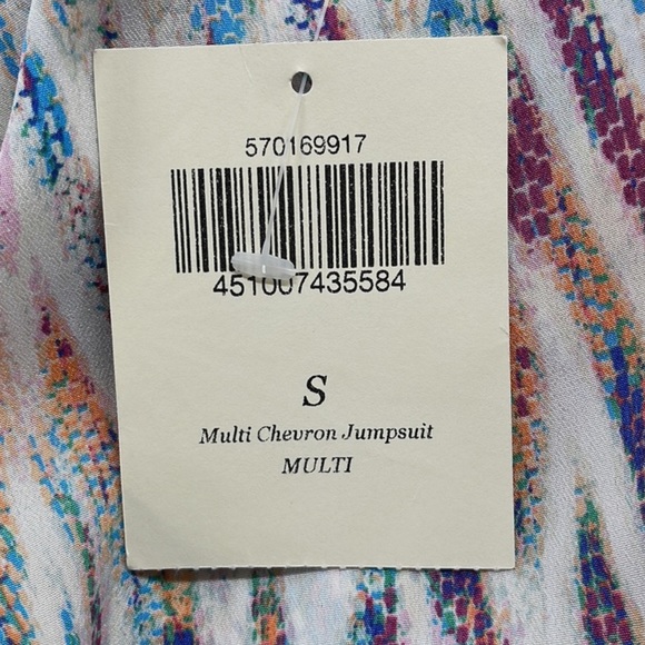 Presley Skye NWT Rainbow Multicolored Chevron Jumpsuit nwt - Picture 8 of 8